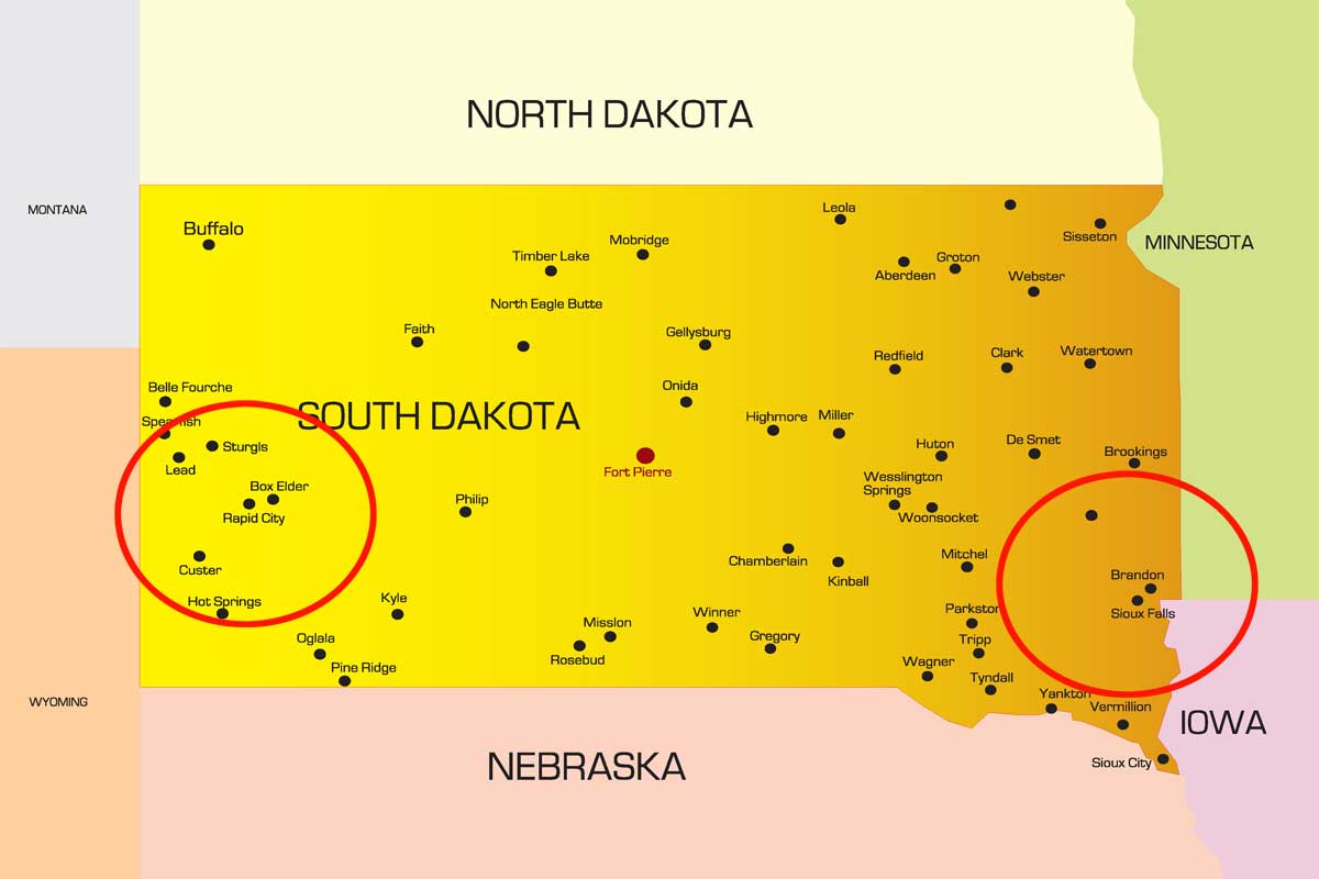 FilterShine South Dakota map service areas